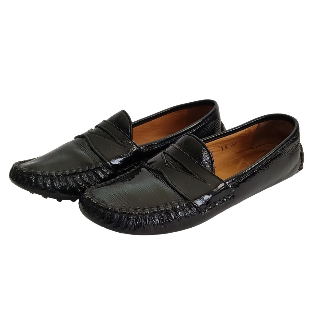 Cole Haan Black Patent Leather Drivers Driving Slippers Loafers Flats Womens 7.5 - Picture 2 of 8